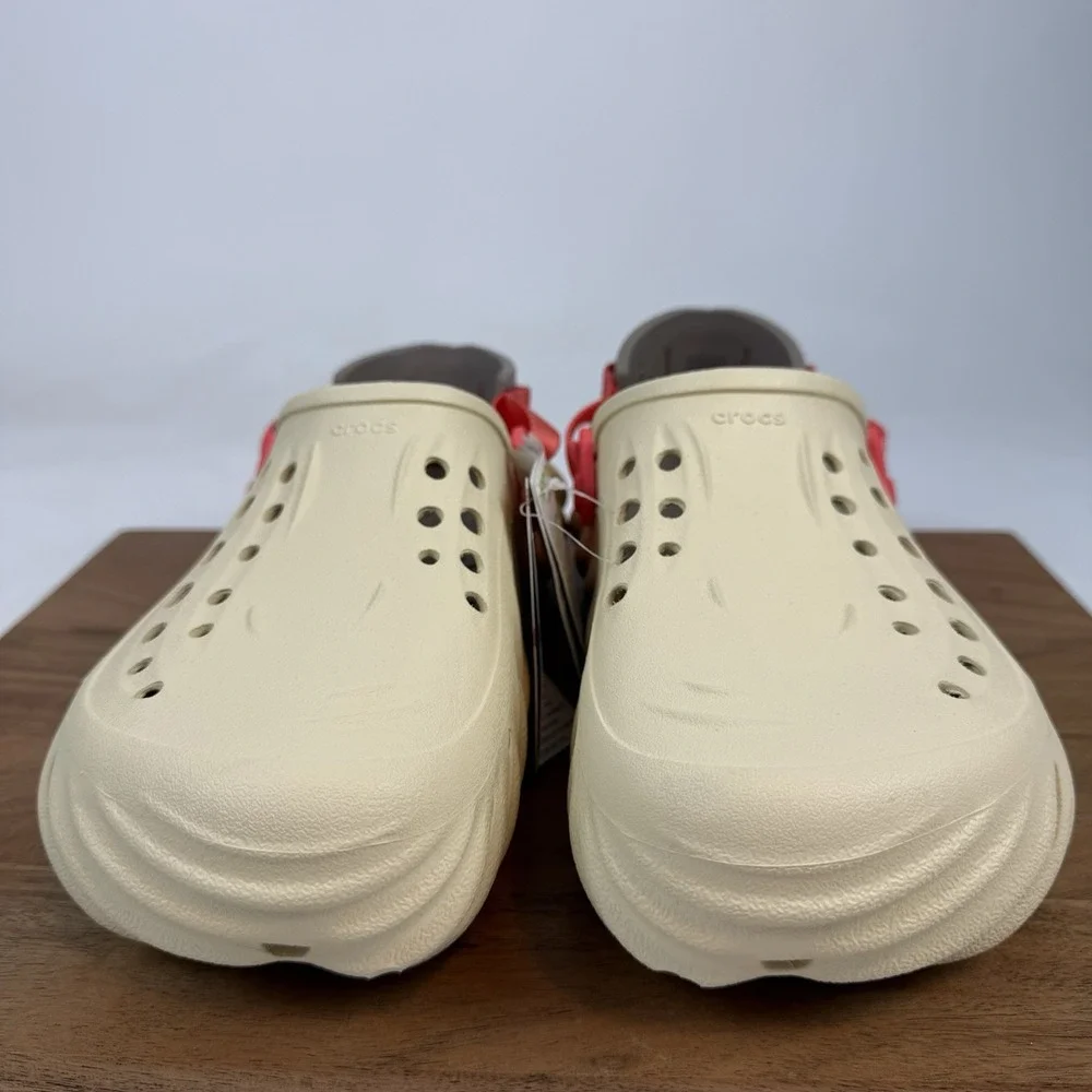 New NWT Mens Crocs‎ Echo Ivory Comfort Clogs Sandals Shoes Size 13 M